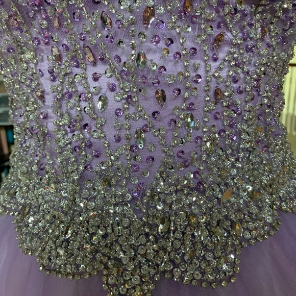 Purple Sweetheart Neckline Princess Prom Dress - Picture 4 of 5